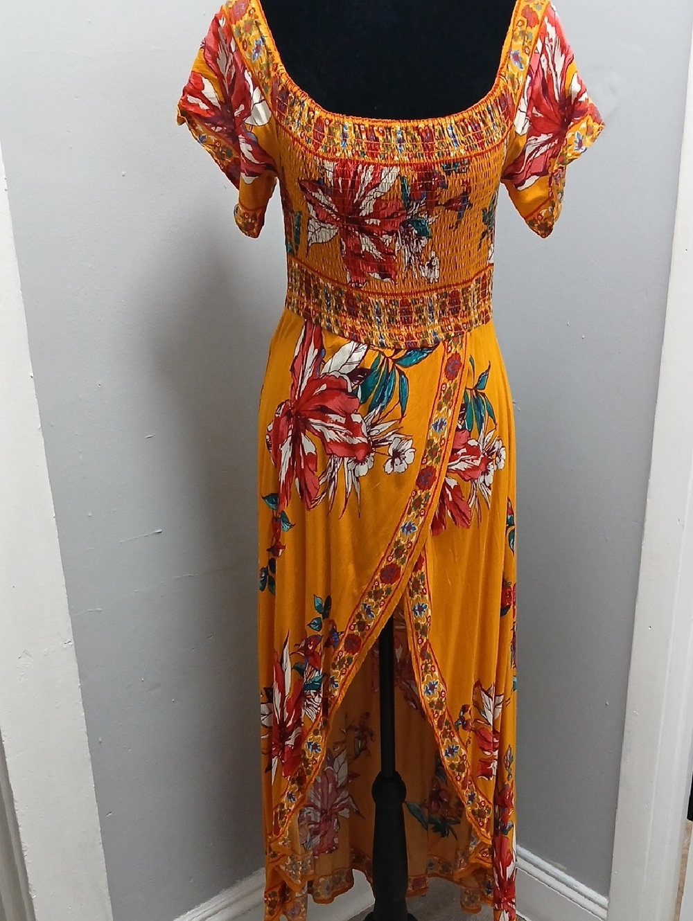 Jealous Tomato Vibrant Floral High Low Dress